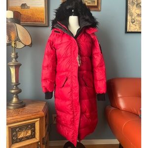 Hollister red light down long hooded puffer parka coat NWT